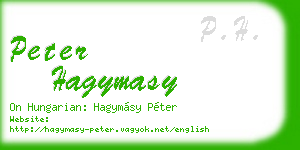 peter hagymasy business card
